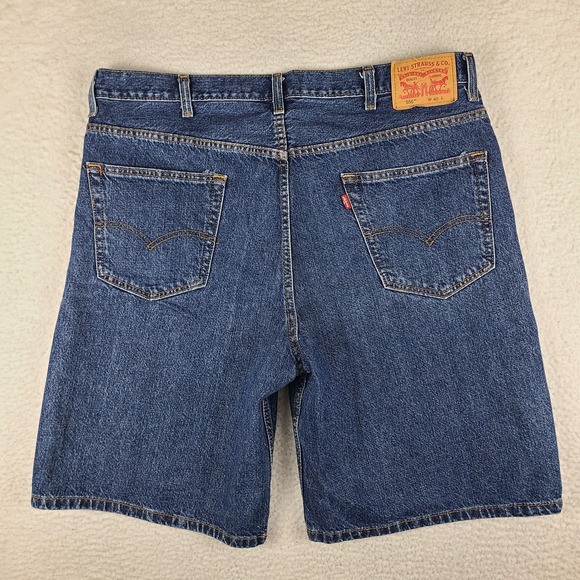 Levi's 550 Shorts Mens 40 Blue Denim Jean 10" Inseam Casual Bermuda Baggy Loose - Picture 9 of 11